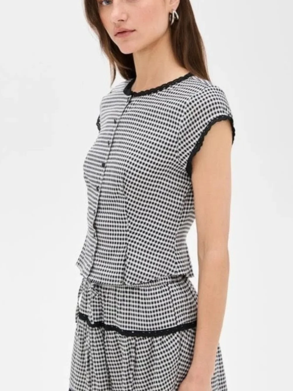 Reformation Valetta Two Piece In Remy Check - Size 6 - Picture 4 of 12